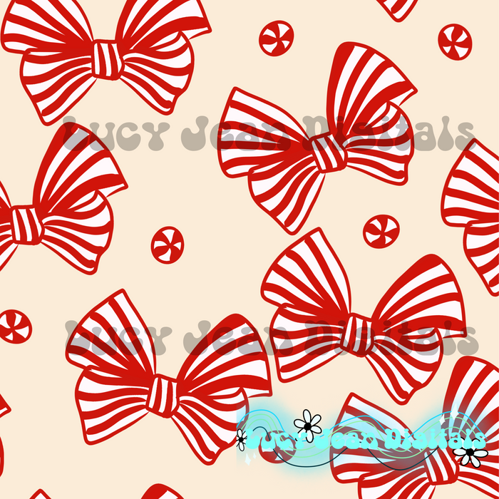 Beige Christmas Bows Seamless File