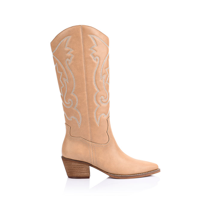 Bentley Cowboy Boots - Biscuit