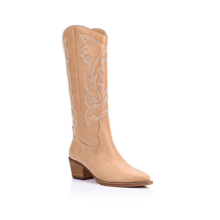 Bentley Cowboy Boots - Biscuit