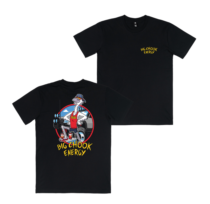 Big Chook Energy Tee Black T-Shirt Bush Chook