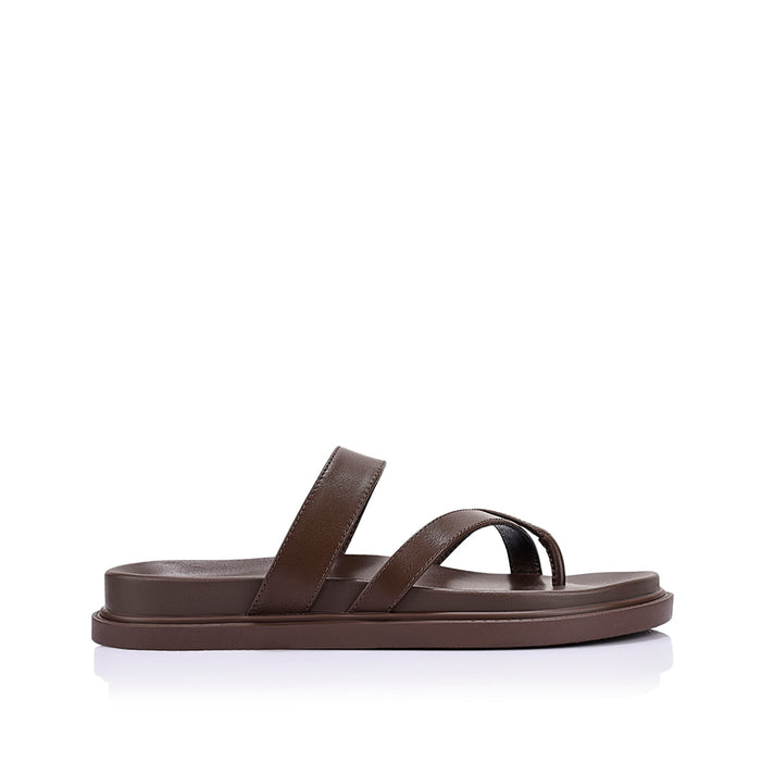 Binky Footbed Slides - Chocolate Brown