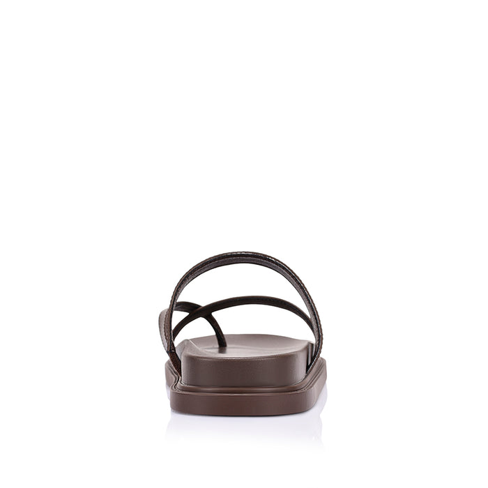 Binky Footbed Slides - Chocolate Brown