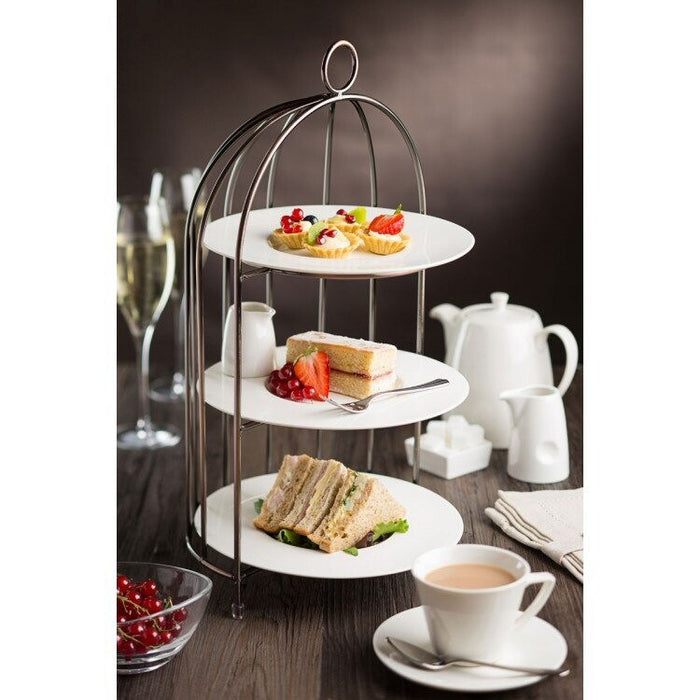Birdcage Plate Stand Aged Copper 37cm To Hold 3 X 23Cm Plates