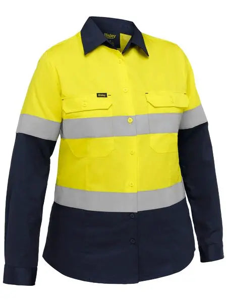 Bisley Women's Long Sleeve Taped Cool Lightweight Vented Shirt BL6390T  Metro Workwear