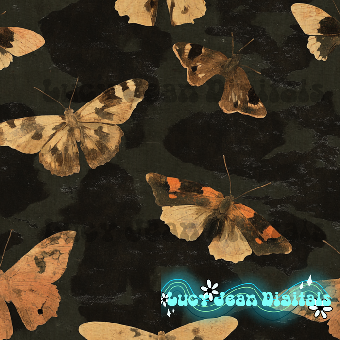 Black Camo moths seamless file