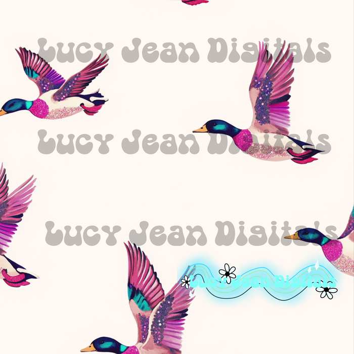 Bling Pink Mallard Duck Seamless File