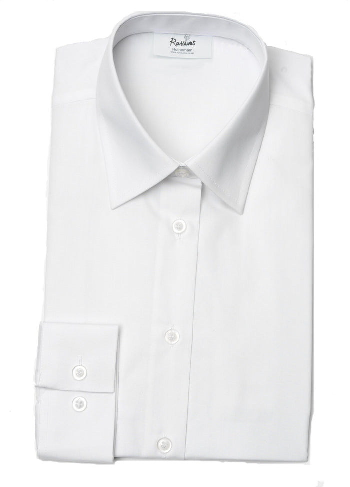 Blouse Plain Collar Long Sleeves