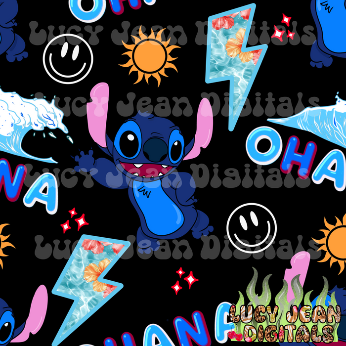 Blue Alien black Seamless File