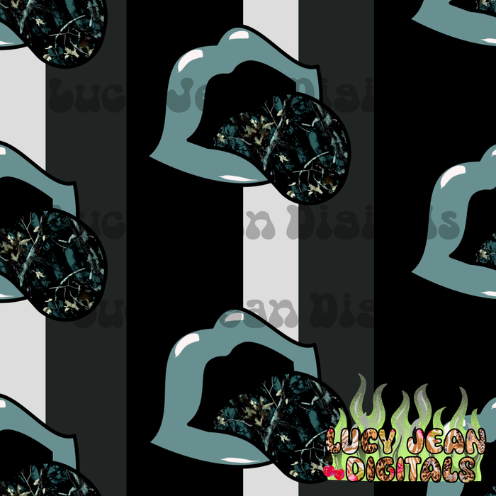 Blue Camo Lips Striped Seamless File