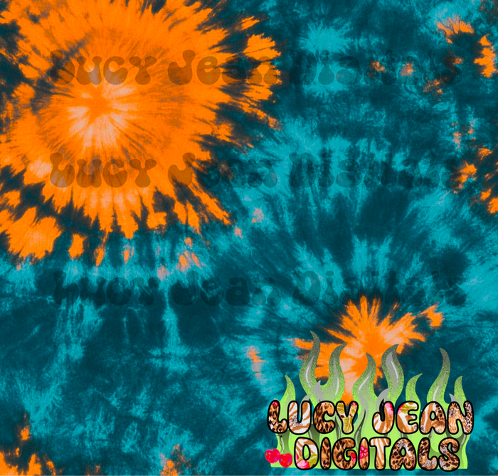 Blue orange tie dye Seamless File