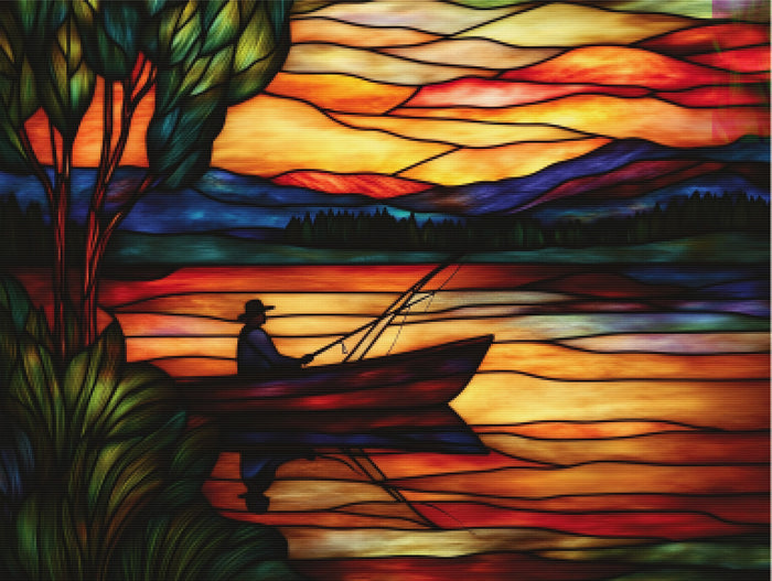 Boat On A Calm Lake At Sunset