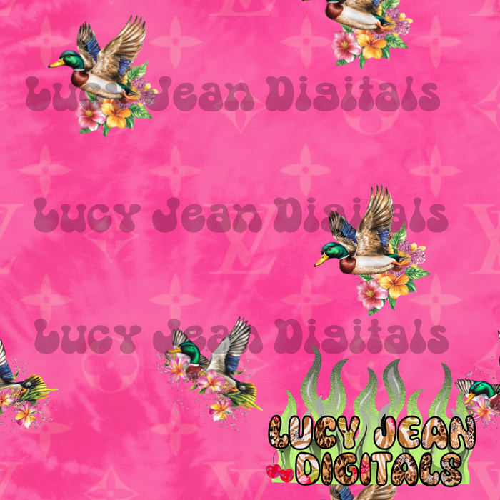 Boujee mallard Pink tie dye Seamless File