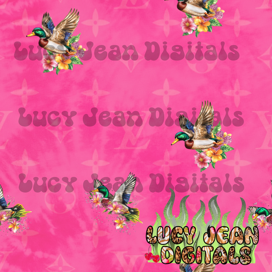 Boujee mallard Pink tie dye Seamless File