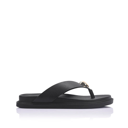 Bri Footbed Thongs - Black