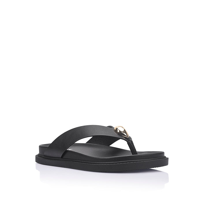 Bri Footbed Thongs - Black