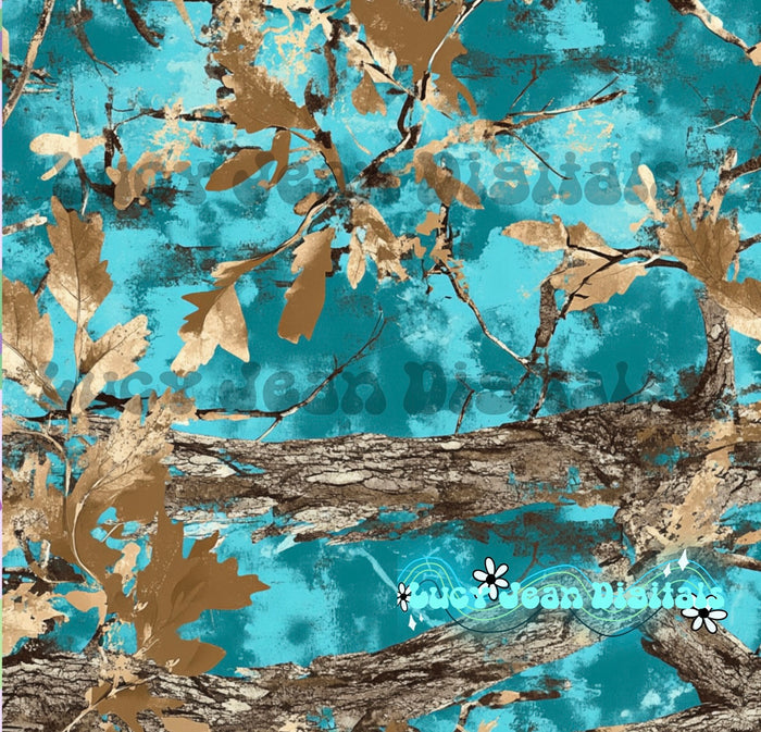 Bright Turquoise Camo Seamless File