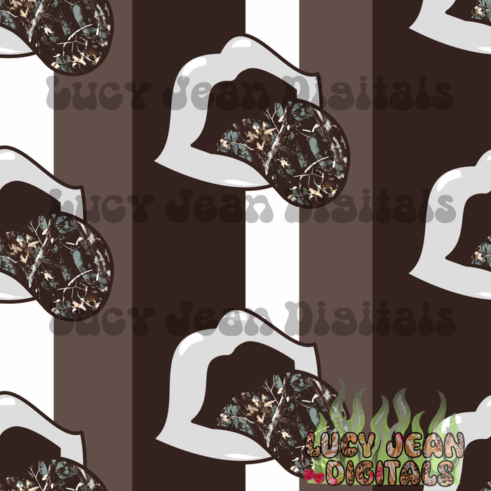 Brown/Grey Camo Lips Striped Seamless File