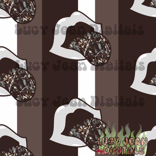 Brown/Grey Camo Lips Striped Seamless File