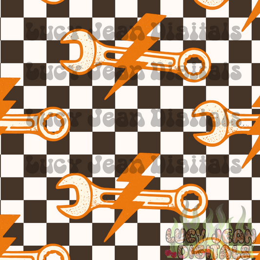 Brown/Orange Wrench checkered Seamless File