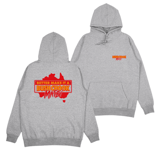Bush Chook MATE! Hoodie Grey Hoodie Bush Chook