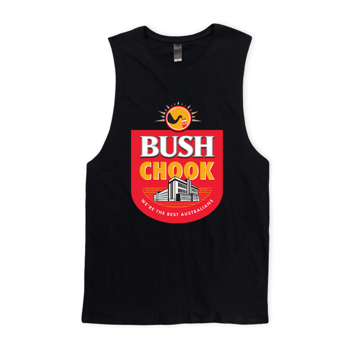 Bush Chook Muscle Tee Black Muscle Bush Chook