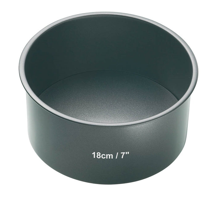 Cake Tin Non-Stick Round Loose Base 18cm Dia