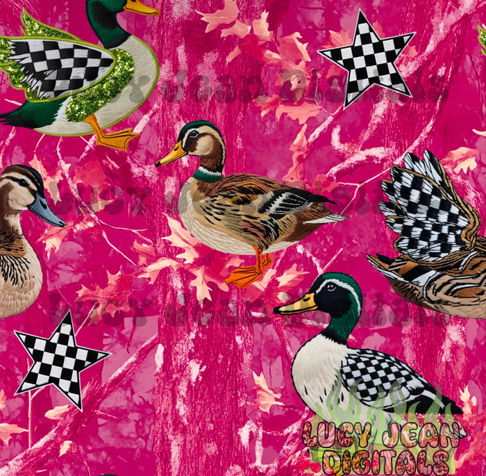 Checkered hot pink camo mallards Seamless File