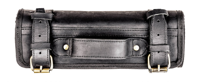 Chefi Small Leather Knife Roll 9 Piece Carol (Black)