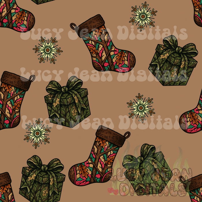Chirstmas camo stockings seamless file