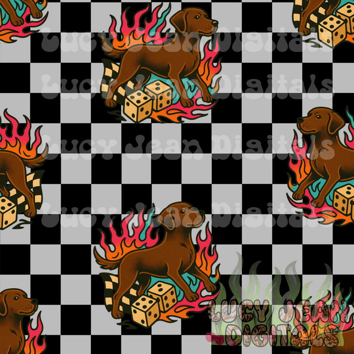 Chocolate lab Checkered Seamless File