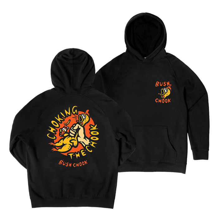 Chokin' The Chook Hoodie Black Hoodie Bush Chook