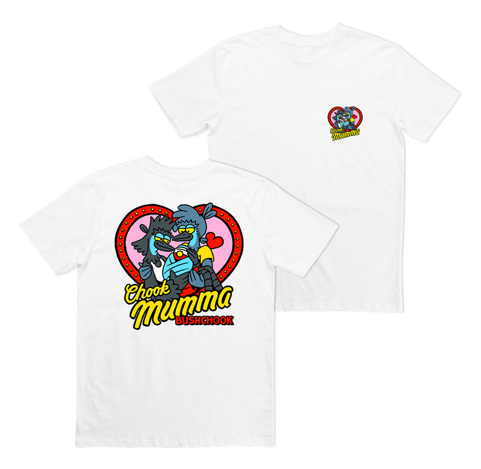 Chook Mumma Tee White Shirts & Tops Bush Chook