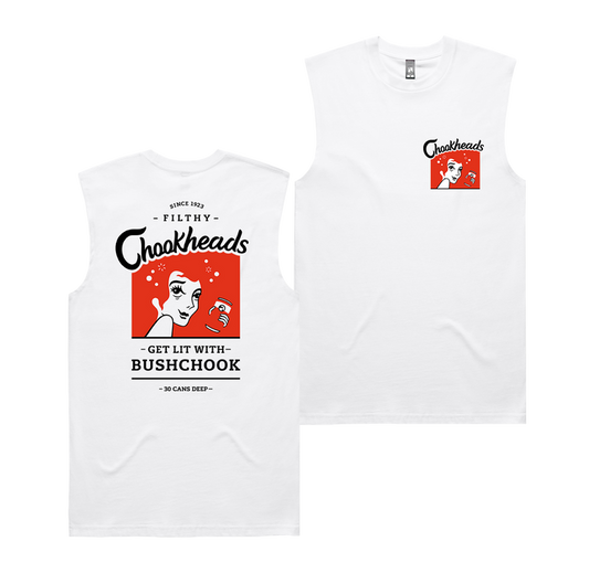 Chookheads Muscle Tee White
