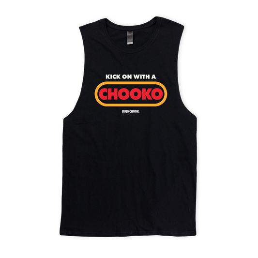 Chooko Muscle Tee Black Muscle Bush Chook