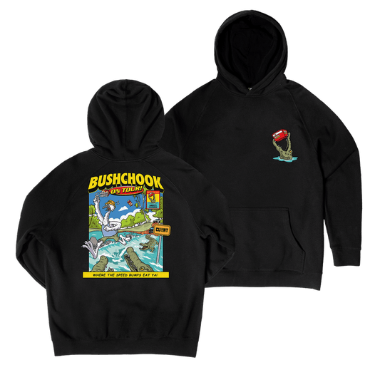 Chooks on Tour: Cahills Crossing Hoodie Black Hoodie Bush Chook