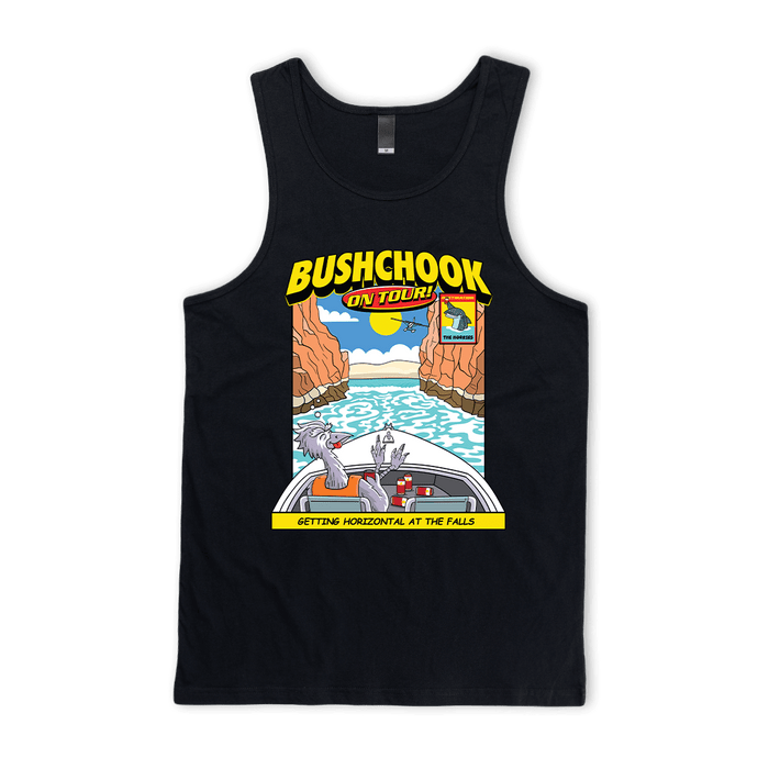Chooks On Tour: Horizontal Falls Singlet Black Singlet Bush Chook