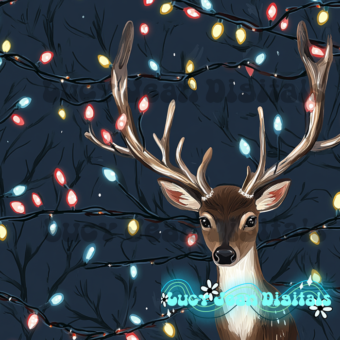 Christmas Lights Deer Seamless File