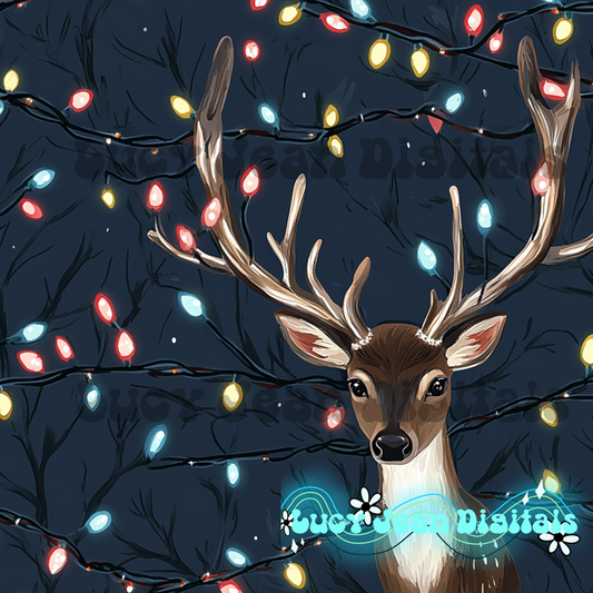 Christmas Lights Deer Seamless File
