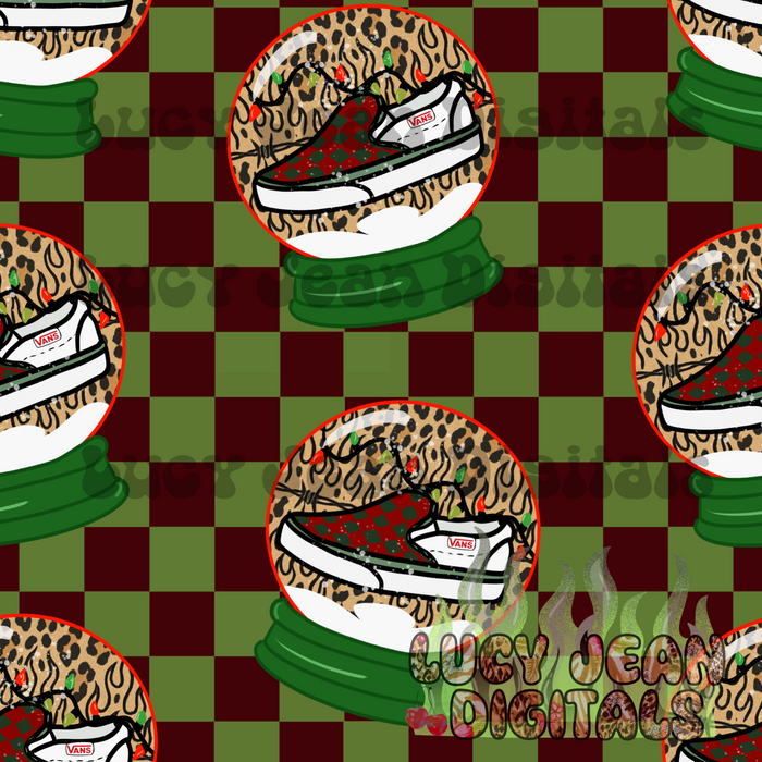 Christmas Sneakers Snowglobes Seamless File