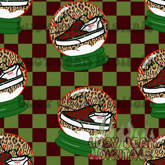 Christmas Sneakers Snowglobes Seamless File