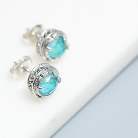 Chrysocolla Doublet Post Earring
