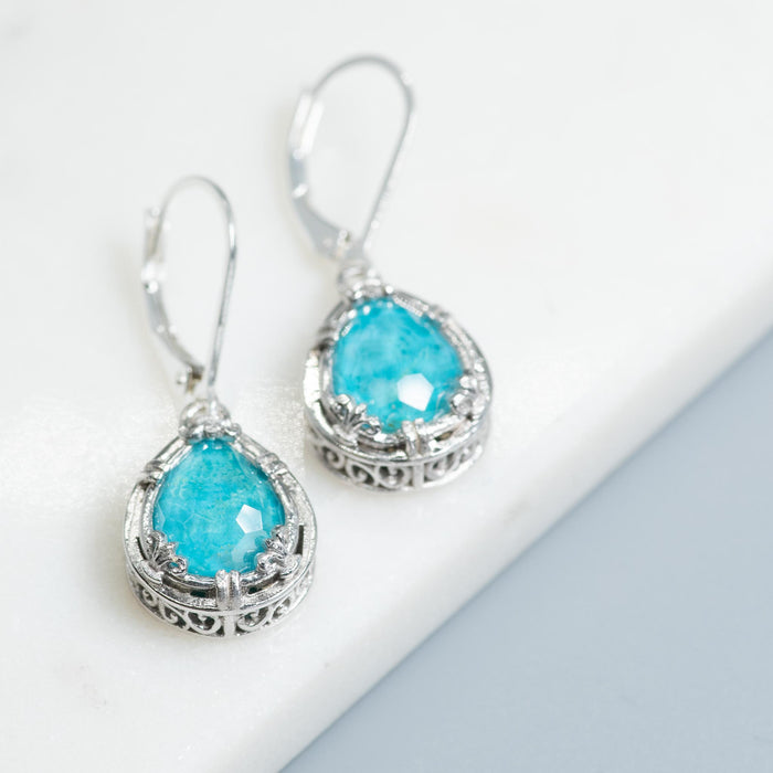 Chrysocolla Teardrop Doublet Earring