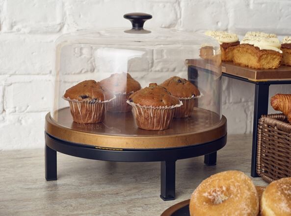 Clear Pc Dome Lid With Copper Handle 26.5 x 16.2cm