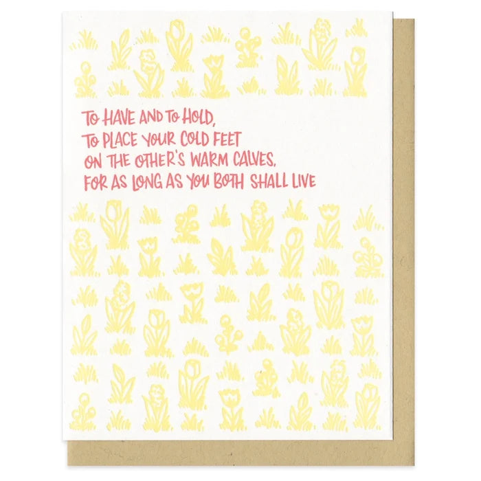 Cold Feet, Warm Calves Wedding Card