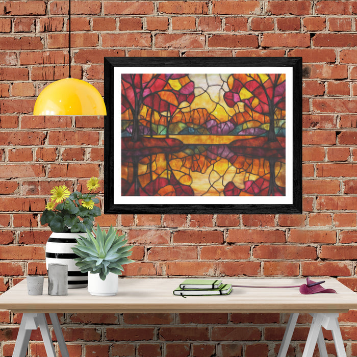 Colorful Foliage Mirror Image