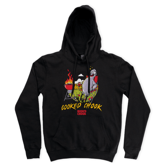 Cooked Chook Hoodie Black Hoodie Bush Chook