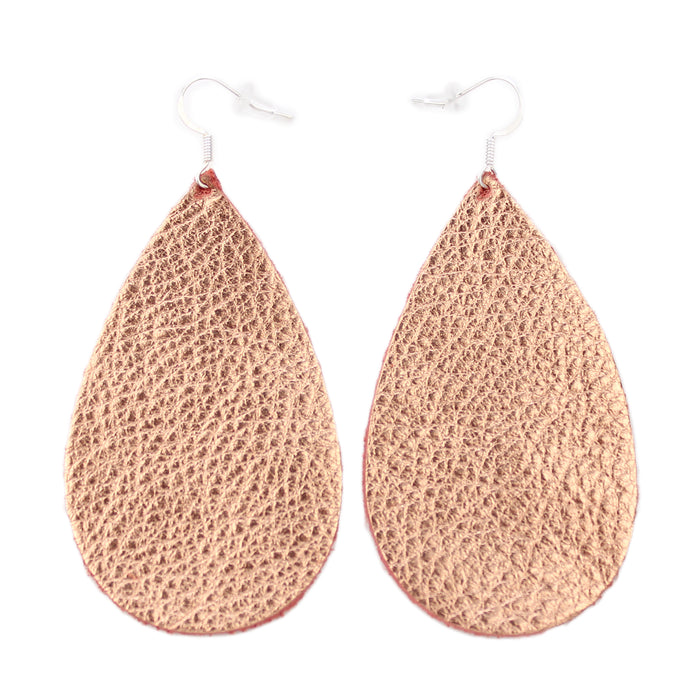 Copper Leather Drop Earring