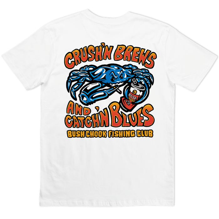 Crush'n Brews Tee White T-Shirt Bush Chook