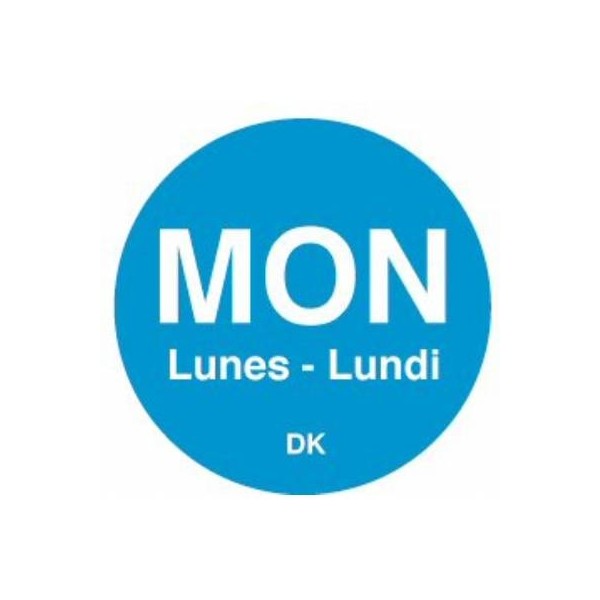 Day Of The Week Labels 20mm Dia (Roll Of 1000) Monday/Blue