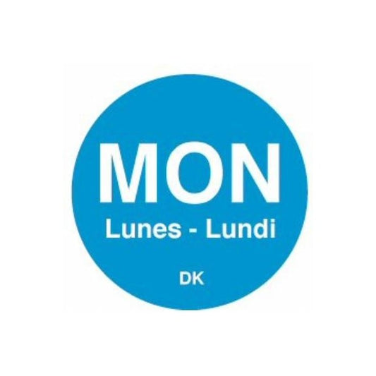 Day Of The Week Labels 20mm Dia (Roll Of 1000) Monday/Blue